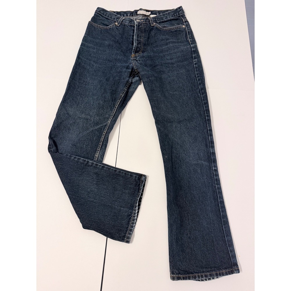 J.Crew Vintage Made in USA 100% Cotton Button Fly Straight Leg Jeans 10R Dark